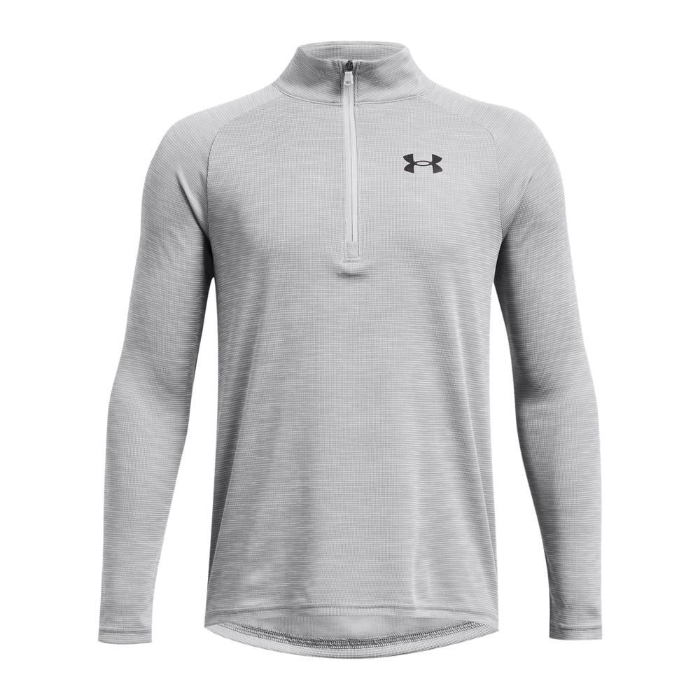 UNDER ARMOUR Boys Technical Half Zip LongSleeved Top (Grey)