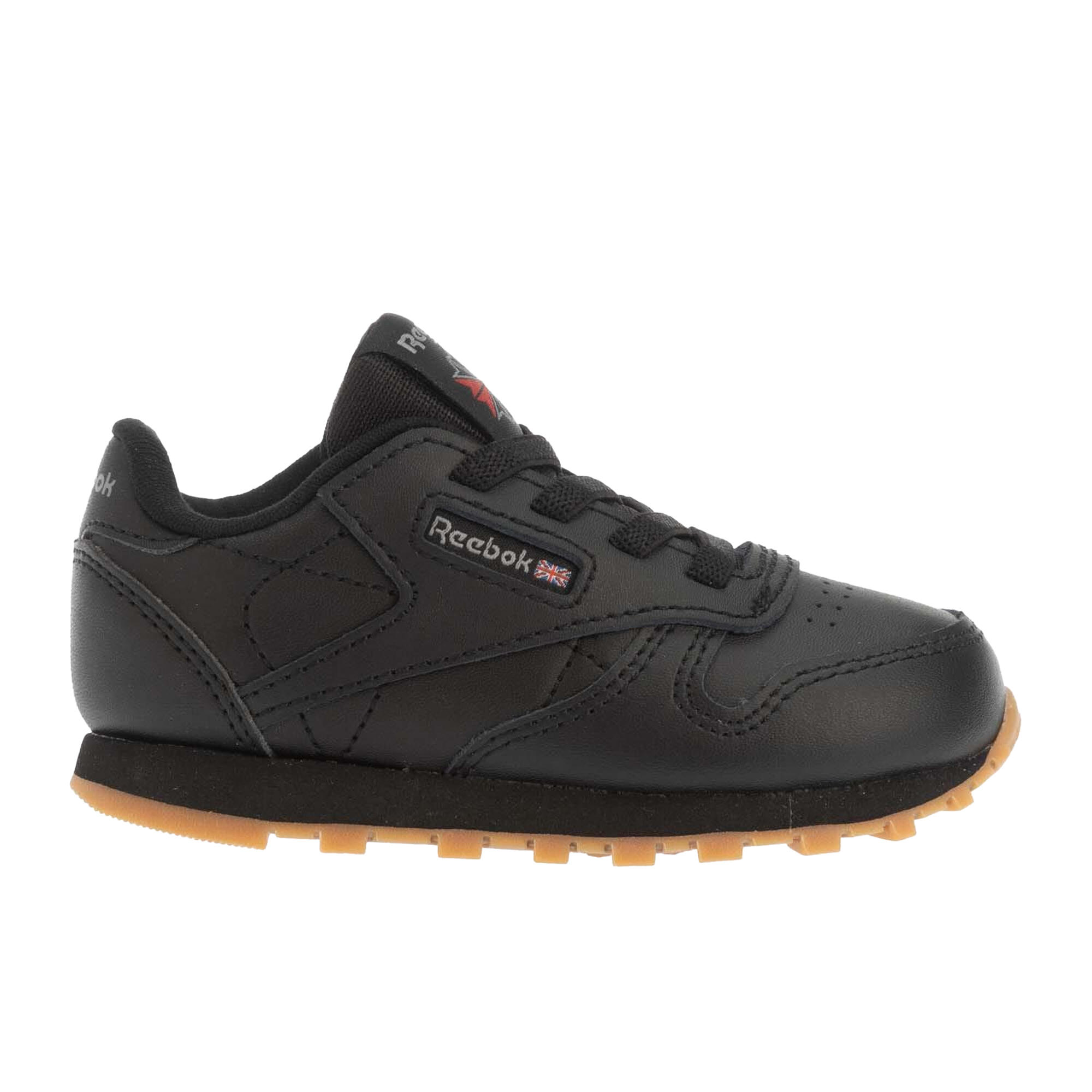 Childrens/Kids Classic Leather Trainers (Black) 2/4