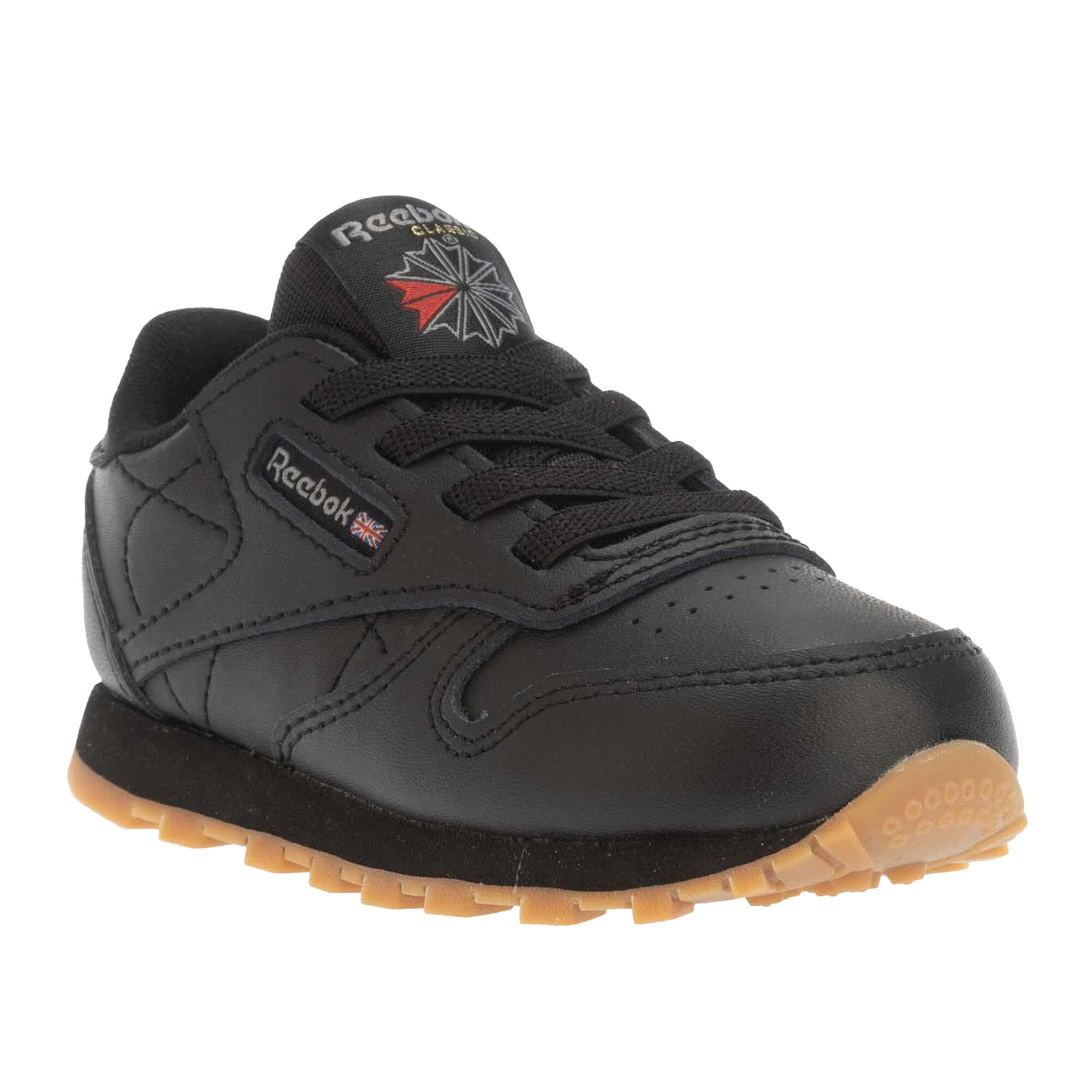 Childrens/Kids Classic Leather Trainers (Black) 1/4