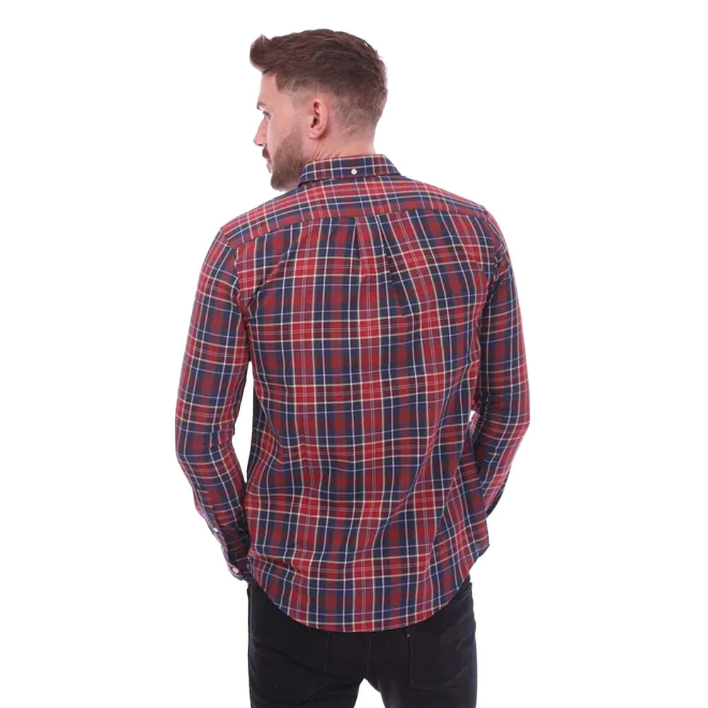 Mens Edina Checked Oxford Shirt (Red) 2/3