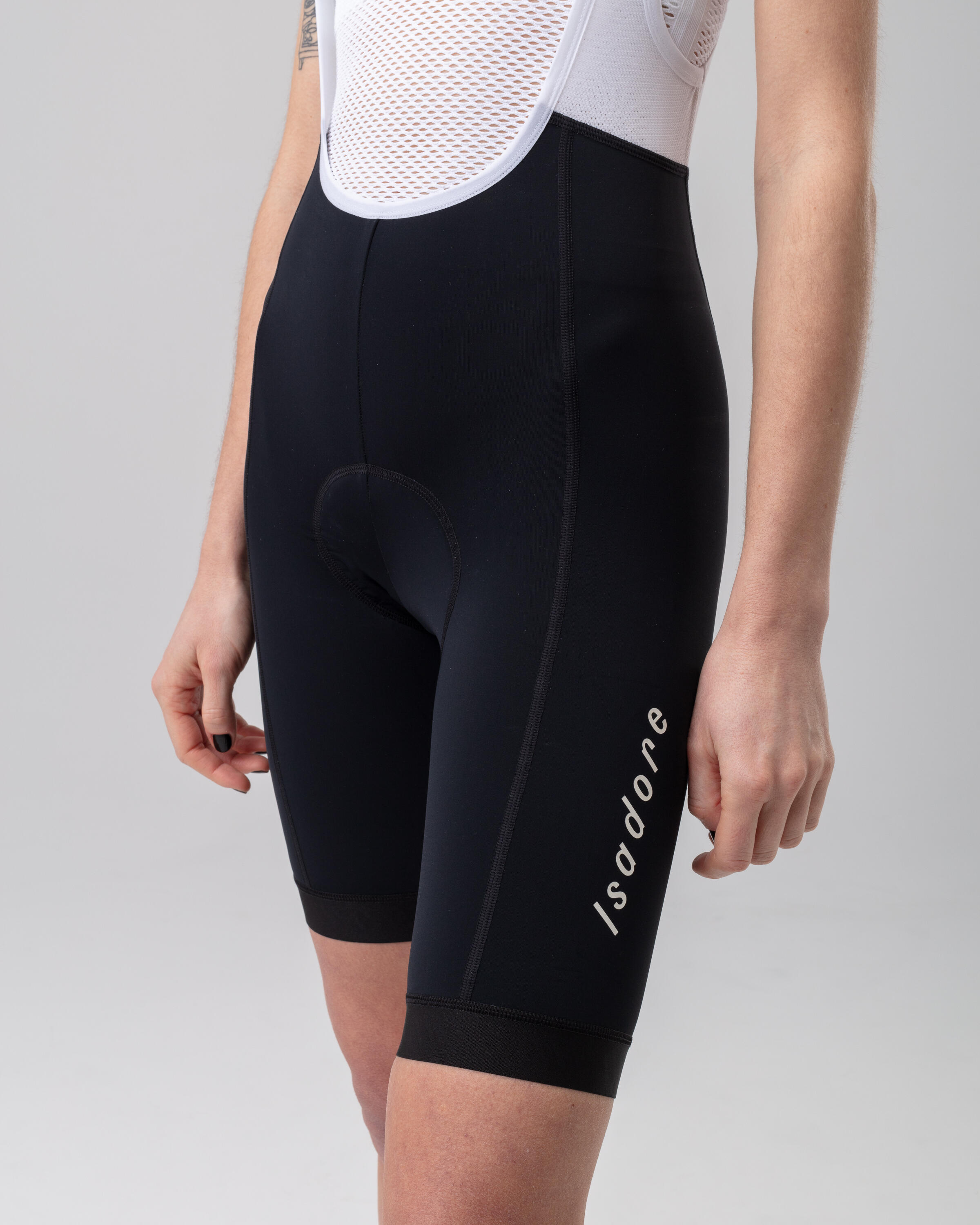 Pantaloncini con pettorina Debut da donna in bianco e nero 4/6