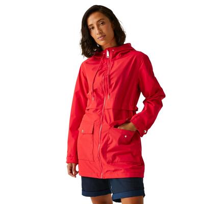 Dames navaeh linear waterdichte jas (rood met een hoog risico)