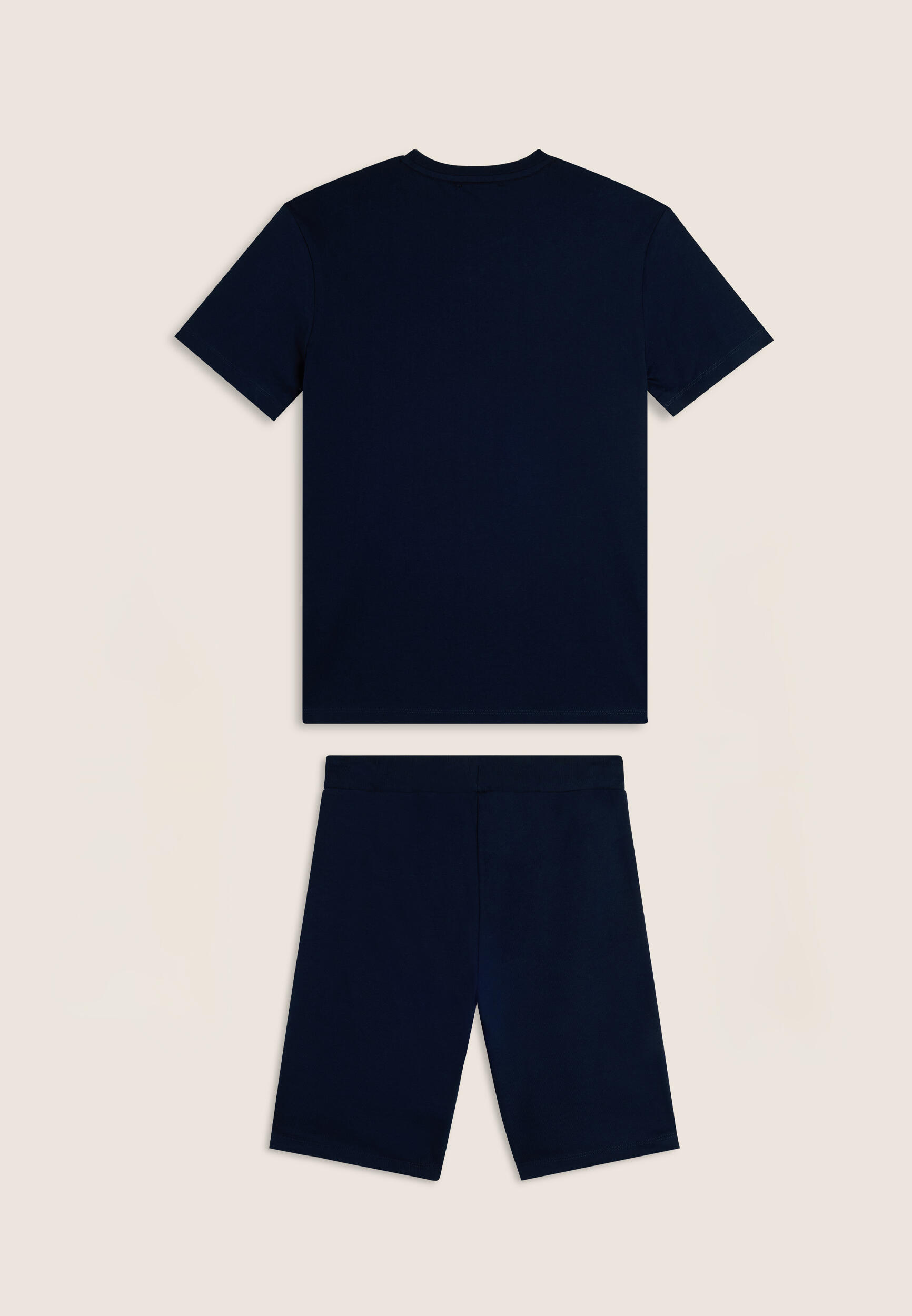 Completo sportivo in cotone con t-shirt e bermuda 2/3