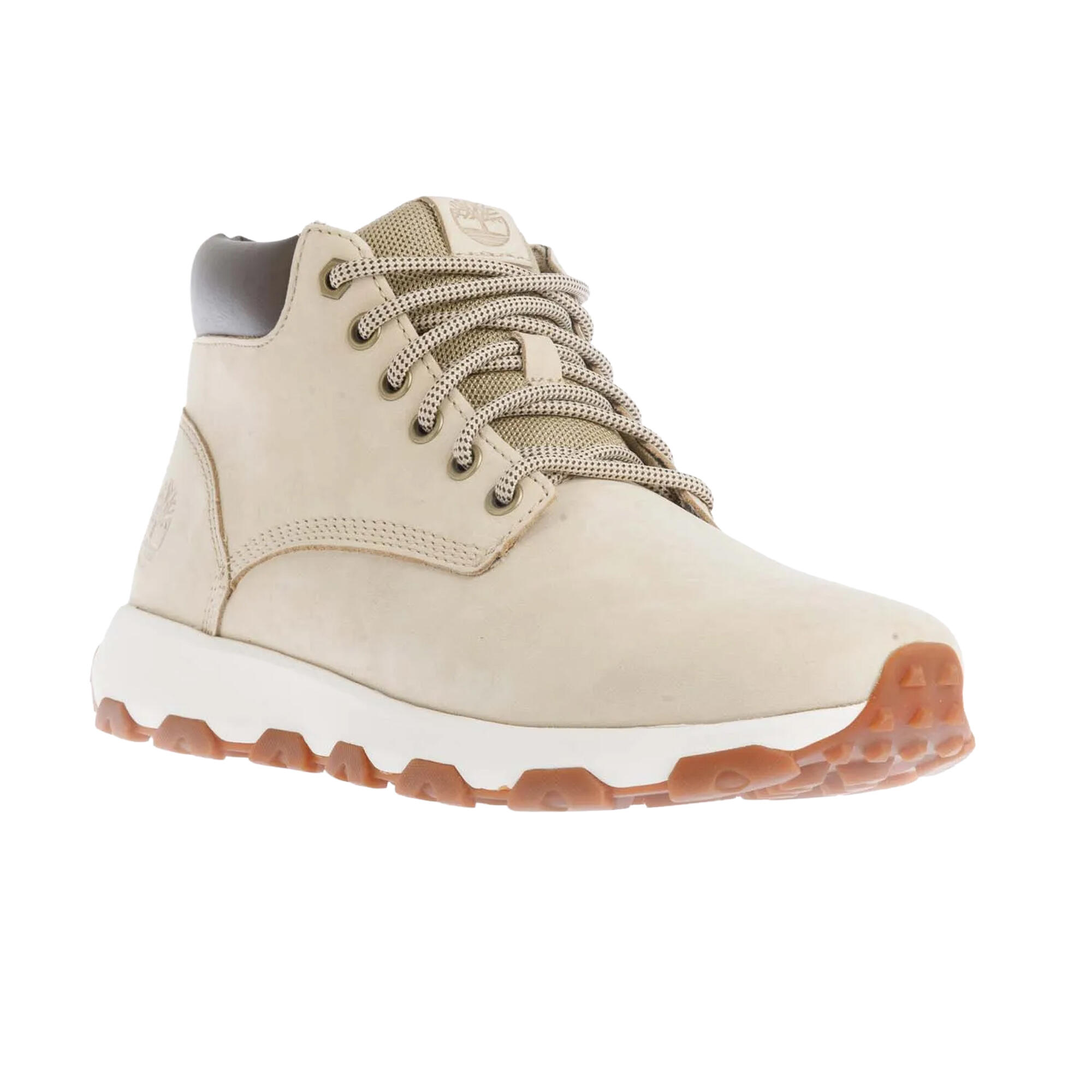Mens Winsor Park Mid Cut Lace Up Hiking Boots (Beige) 1/4