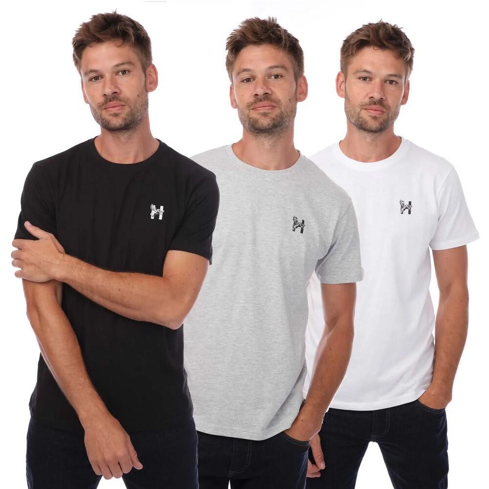 Mens Triphen TShirt (Pack of 3) (Black/Grey/White) 1/4