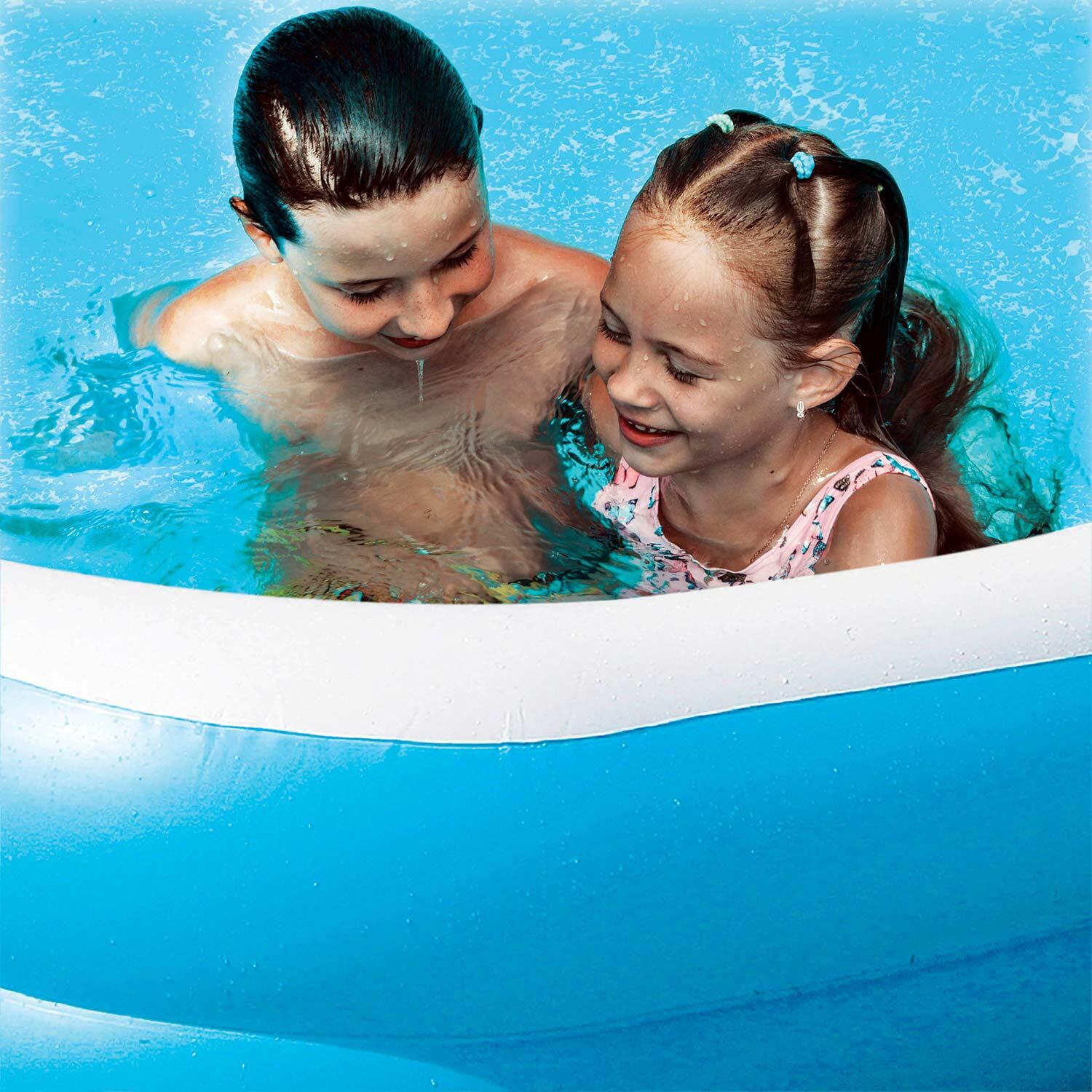 Large Paddling Pool Inflatable - 2.6m Jumbo Family Pool, Blue 6/7