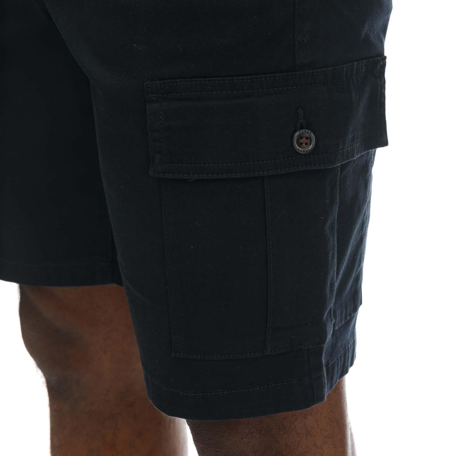 Mens Crane Cargo Shorts (Navy) 3/4