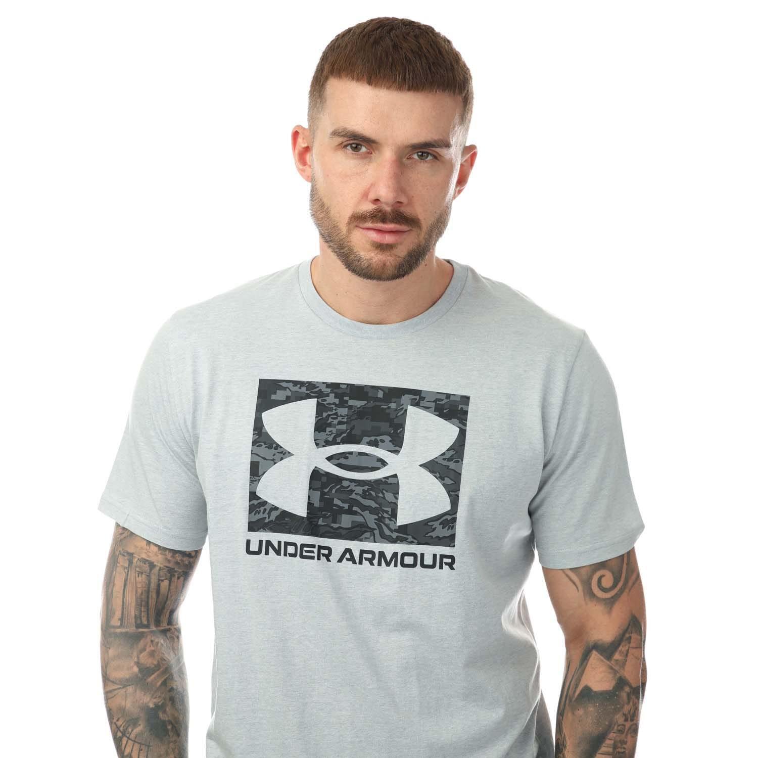 Mens Boxed Logo Camo TShirt (Grey) 4/4