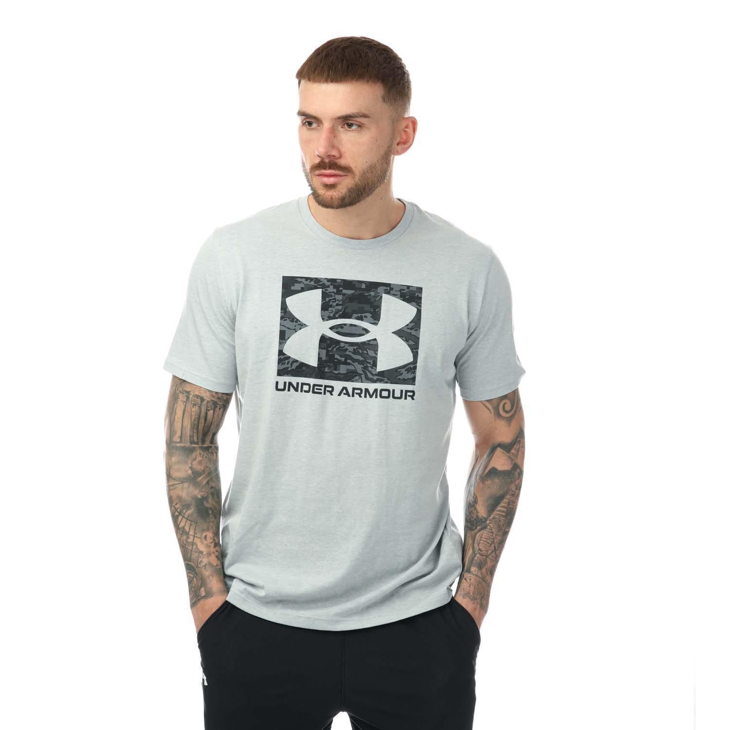Mens Boxed Logo Camo TShirt (Grey) 1/4