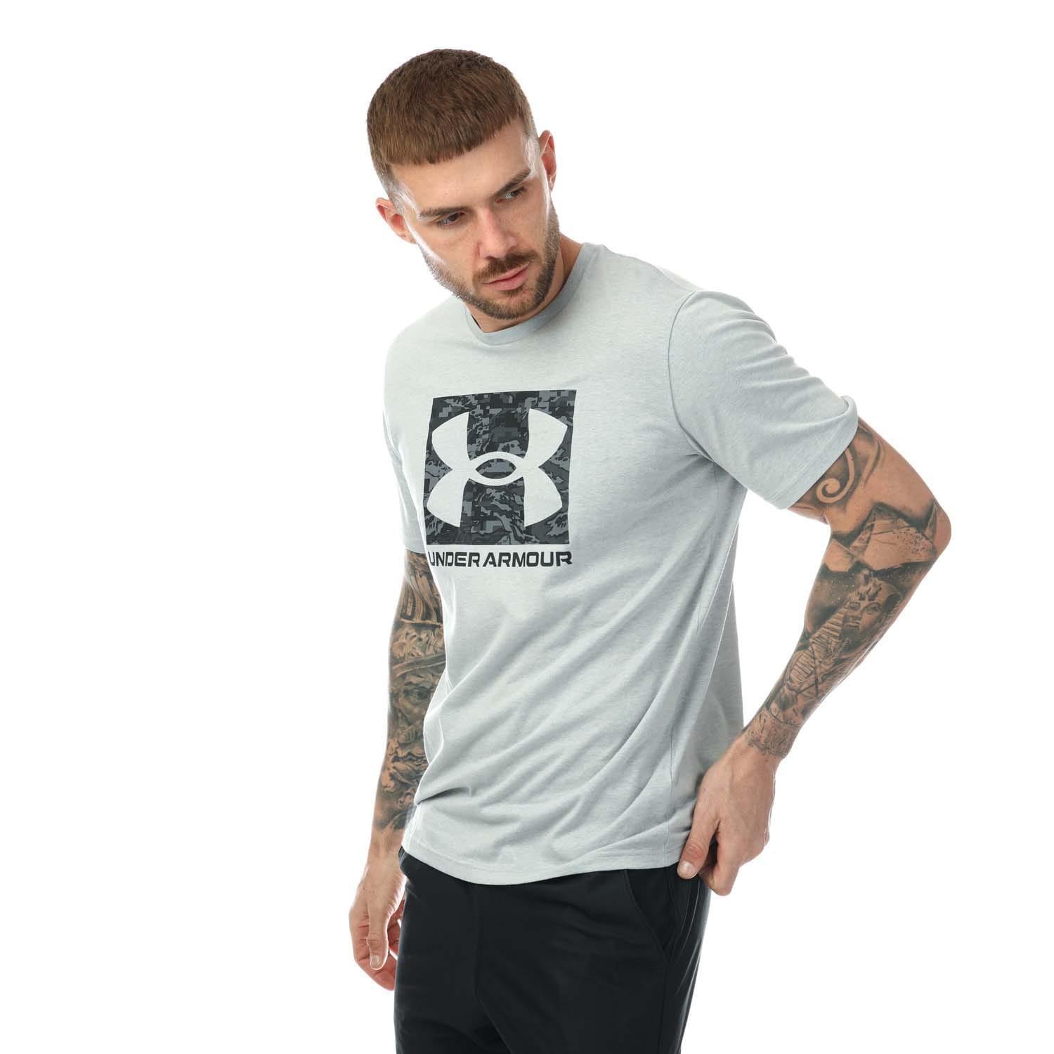 Mens Boxed Logo Camo TShirt (Grey) 3/4