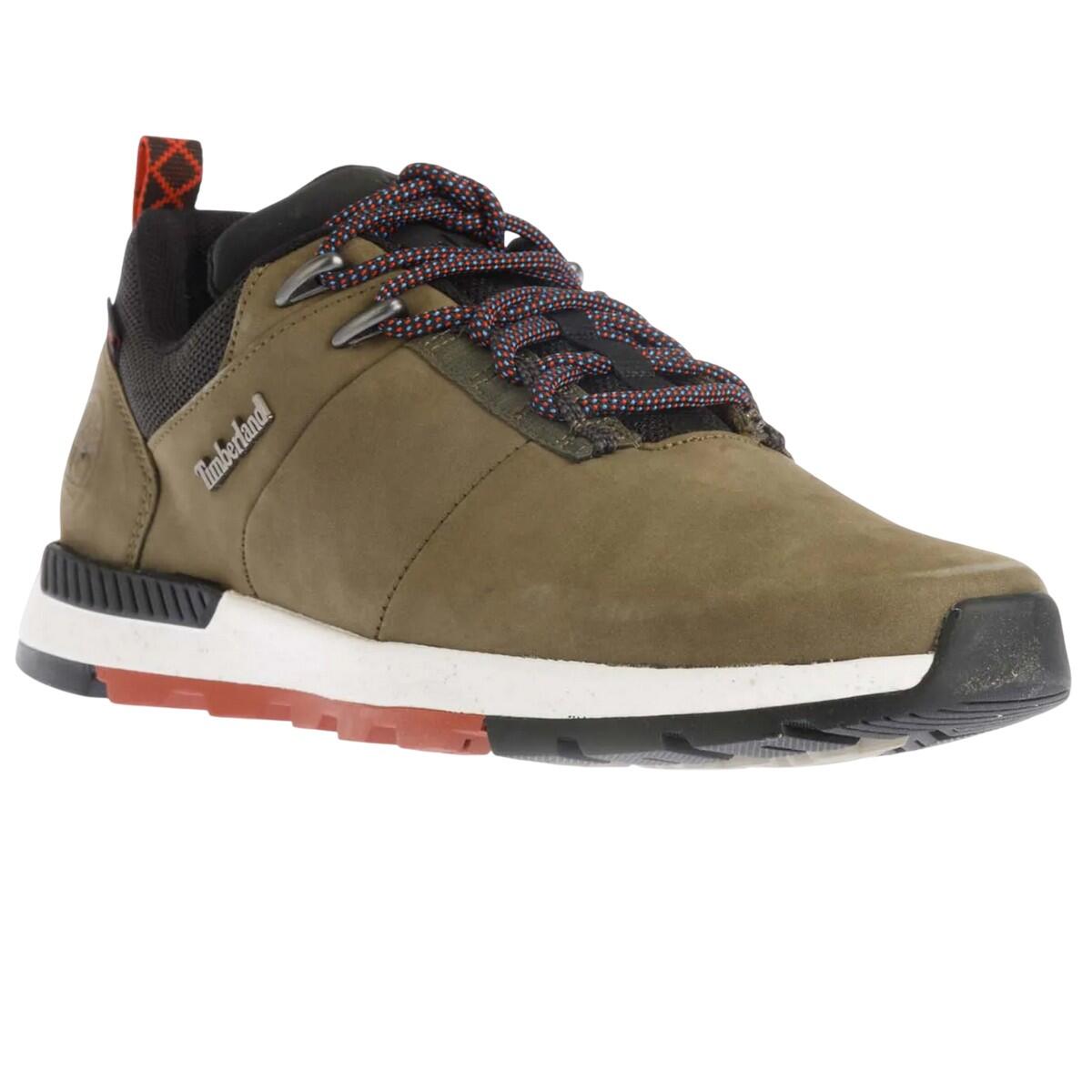TIMBERLAND Mens Field Trekker Leather Walking Boots (Khaki Green)