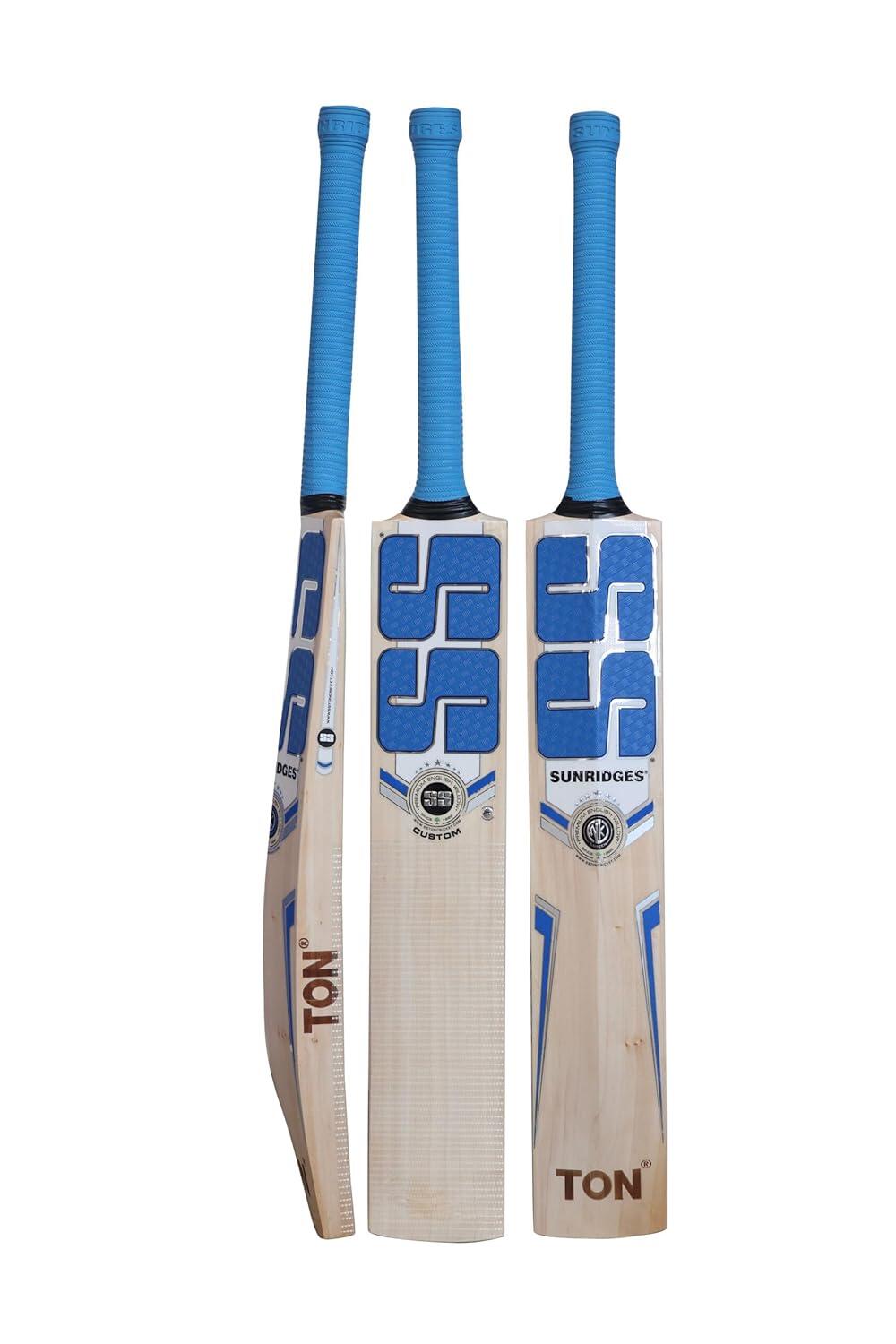 SS TON SS Custom English Willow Cricket Bat | Farbe: Beige | Für Männer und Jungen