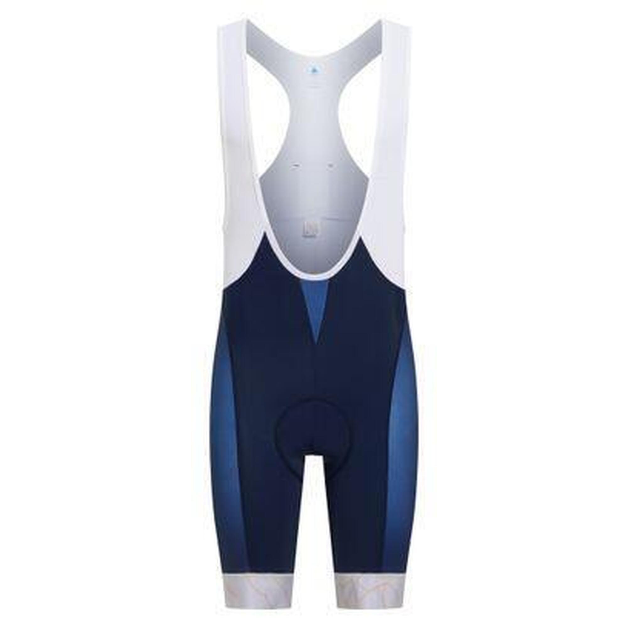 Odlo - Cuissard Court À Bretelles Odlo Performance Alpes - Blanc/bleu - Cuissard De Vélo - Bleu - 38 S - Decathlon