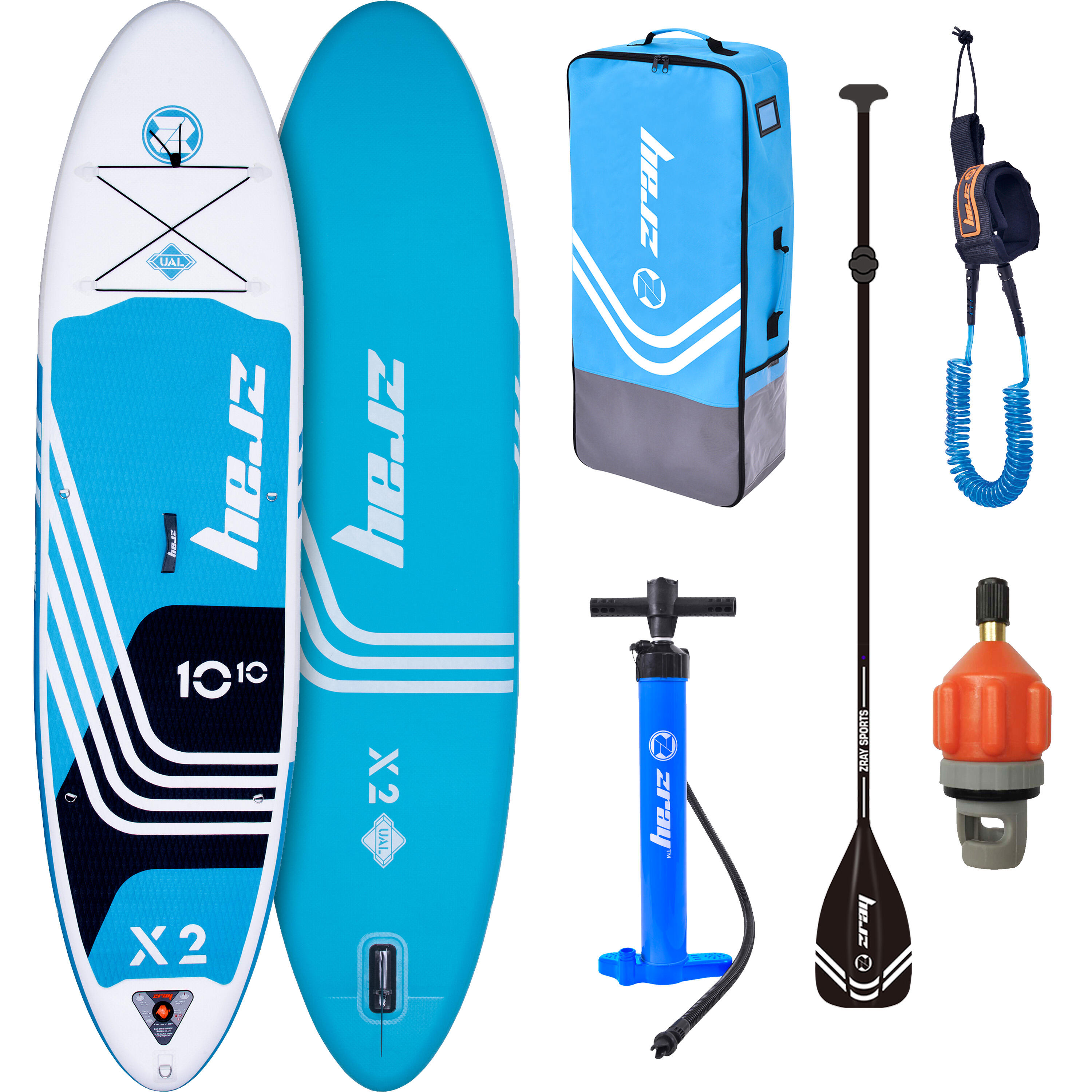 ZRAY Stand Up Paddle Board X2 330 x 81 x 15 cm blau SUP Komplettset mit Zubehör