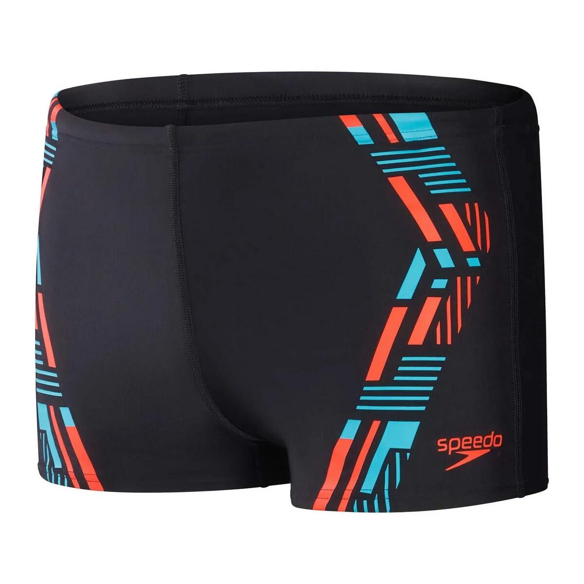 SPEEDO Mens Tech Swim Shorts (Black/Orange)