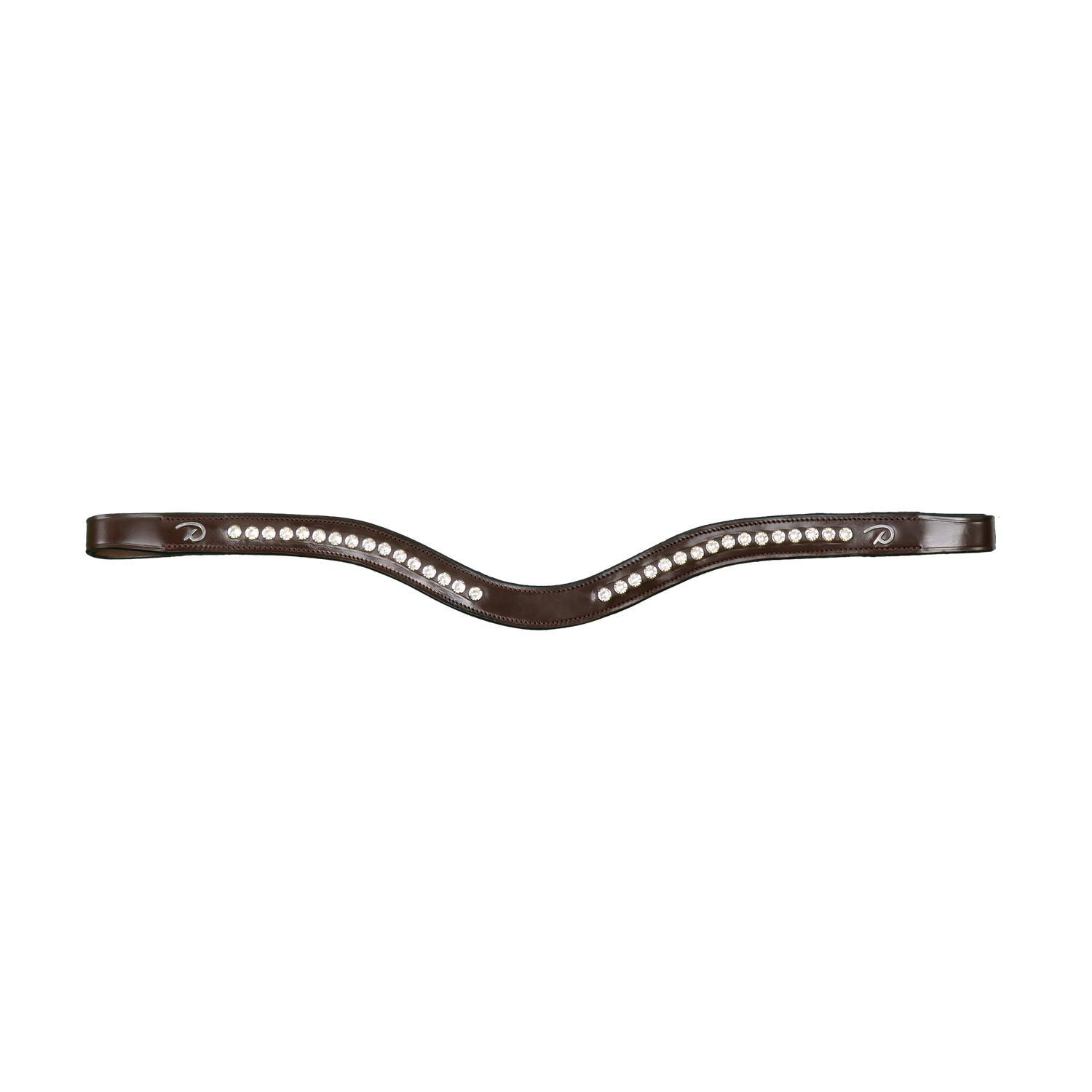 KENTUCKY HORSEWEAR Witte Swarovski frontriem V-vorm Bruin Pony