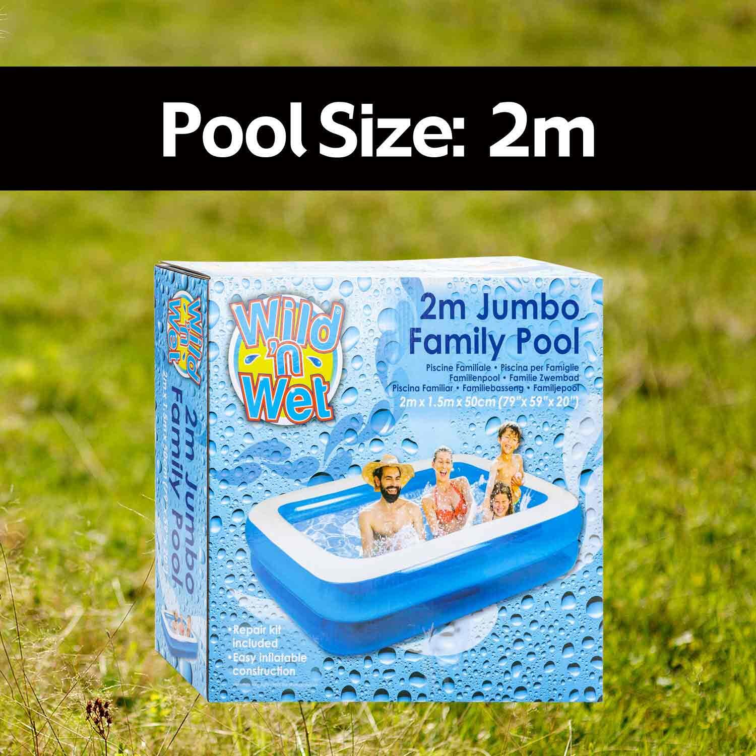Family Paddling Pool 2m x 1.4m - Wild n' Wet 4/7