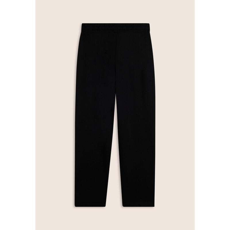 Pantalon de jogging noir à coupe classique en molleton de coton avec logo sur le