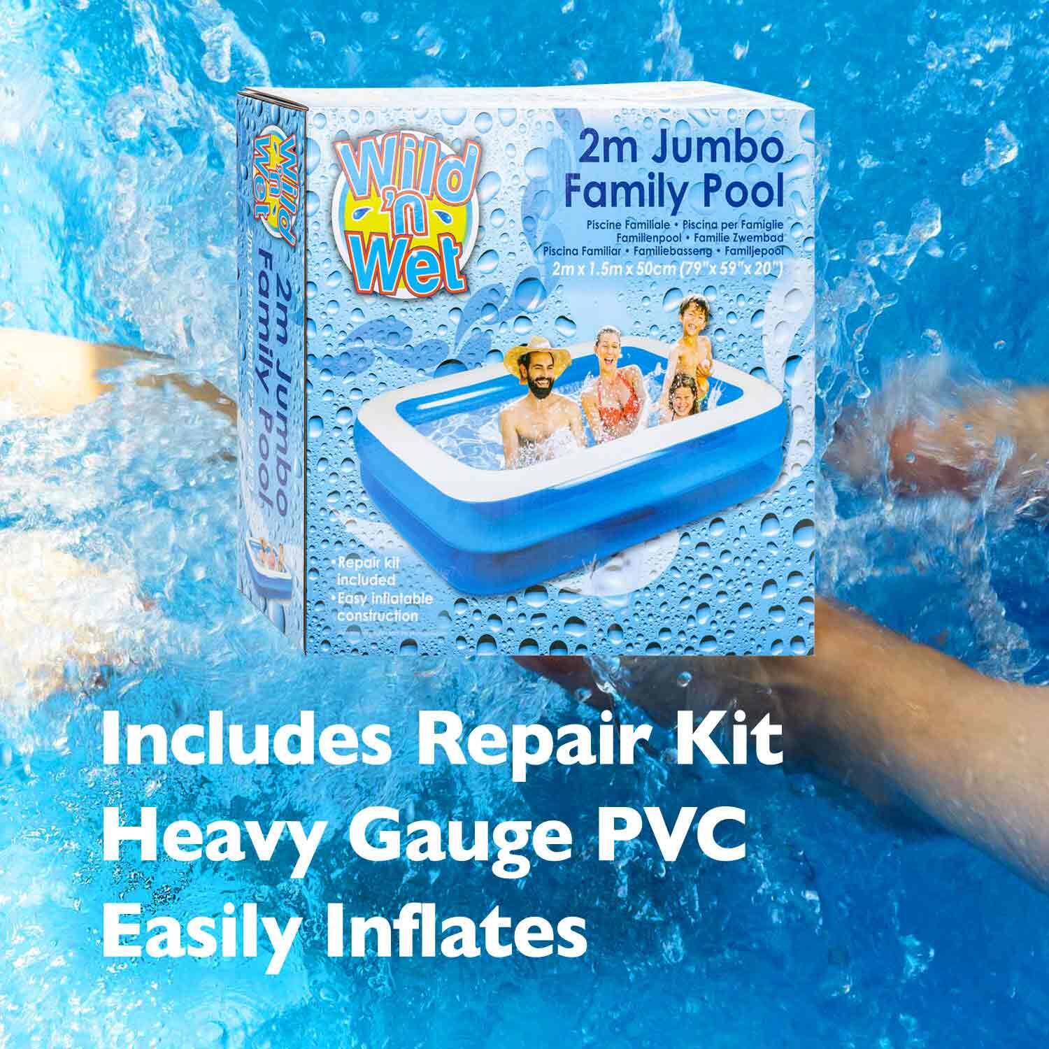 Family Paddling Pool 2m x 1.4m - Wild n' Wet 5/7