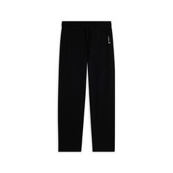 Pantalon de jogging noir à coupe classique en molleton de coton avec logo sur le