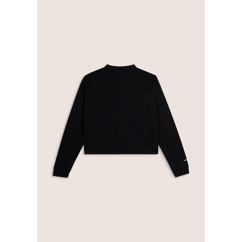 Sweat-shirt court noir avec broderie Mickey Mouse