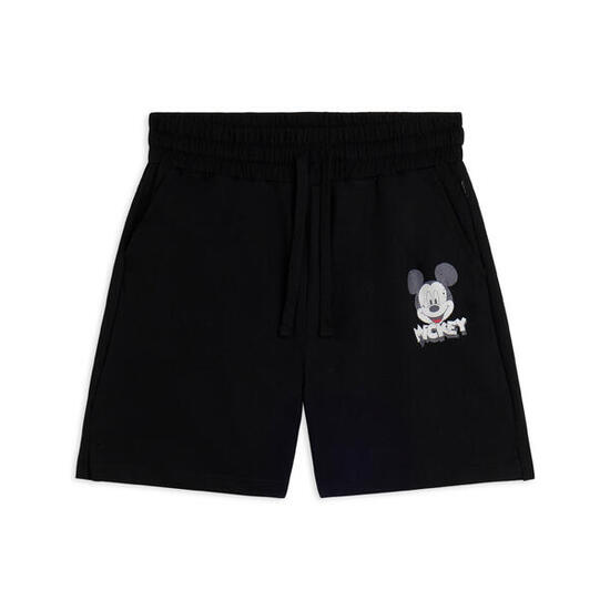 Short noir coupe classique avec imprimé Mickey Mouse