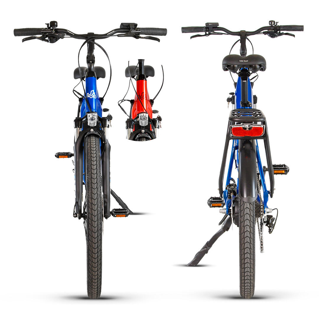 UB200B | Urban E-Bike Volledige Suspesion | Tot 140km | Blauw | 28" 3/8