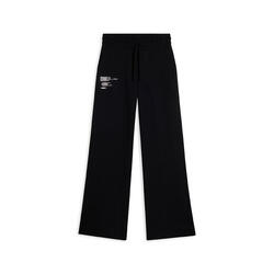 Pantalon de jogging noir en molleton de coton à coupe classique et large