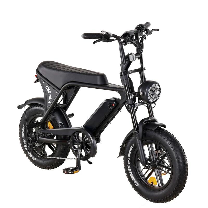 Ouxi C80 Mini Kinderfatbike inclusief alarm , voetsteuntjes en tas en pomp 2/3