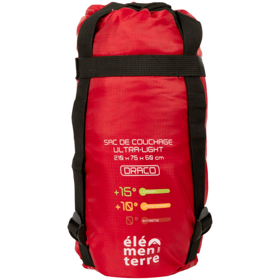 Elementerre - Sac De Couchage Ultra-light Capuche Élémenterre Draco - Sac De Couchage - Rouge - Taille Unique - Decathlon