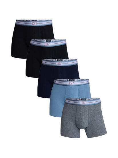 Trunk eng anliegende Boxershorts Herren - Cotton Stretch & Travel Bag mehrfarbig