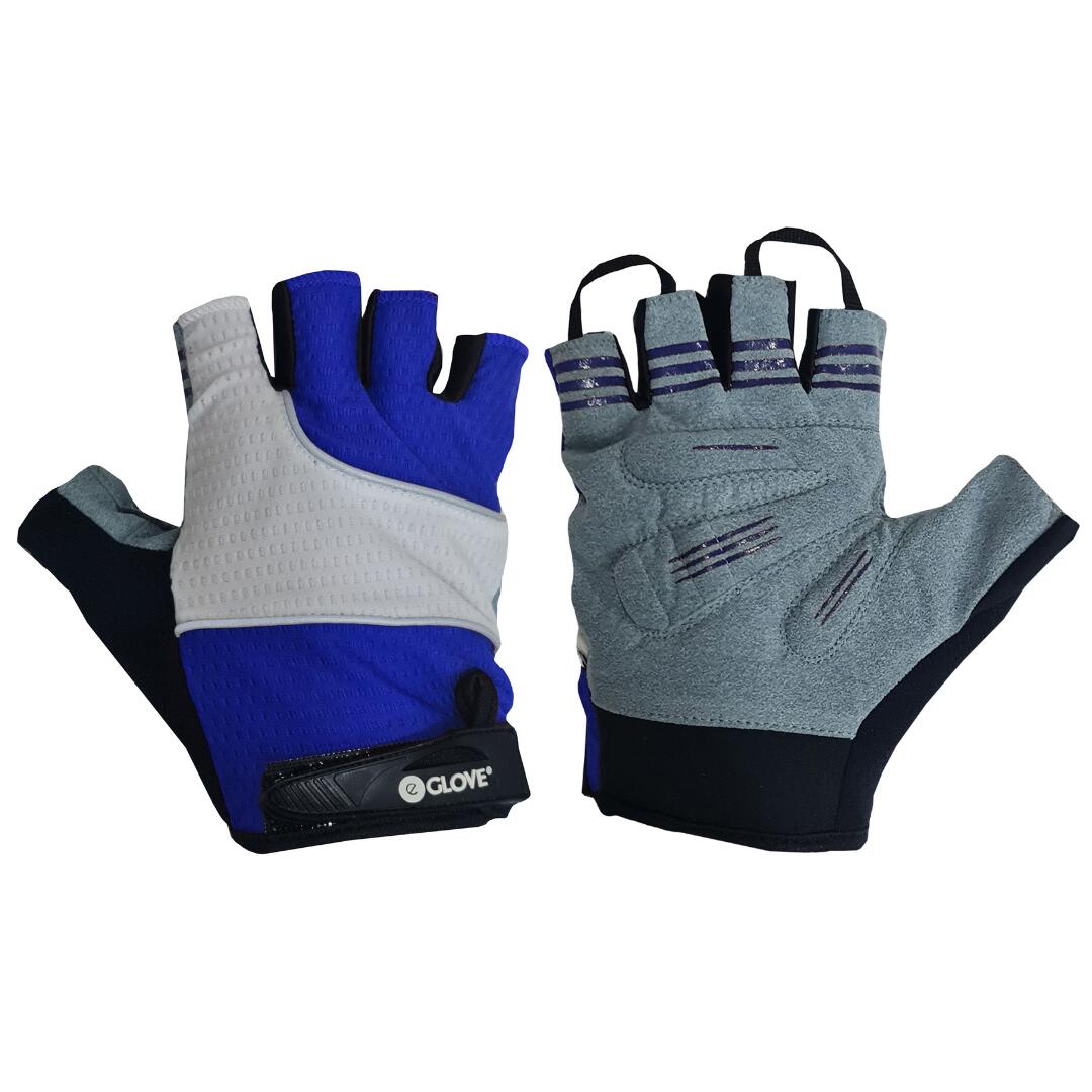 EGLOVE BIKE GelPro Fingerless Gloves -Lightweight Grip & Gel Protection - Blue
