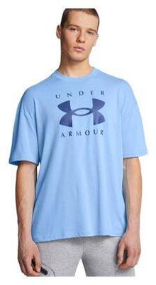 Under armour heavyweight logo blue heren kort mouw t-shirt s