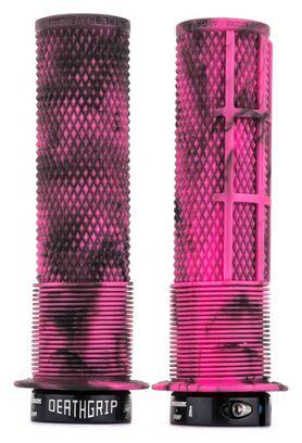 DMR DMR Deathgrip Bike Handle Bar Grips Lock On - Thin Flanged Marble Pink