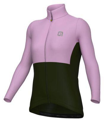Ale Gravel Dual Damen Langarmtrikot - Khaki / Rosa.