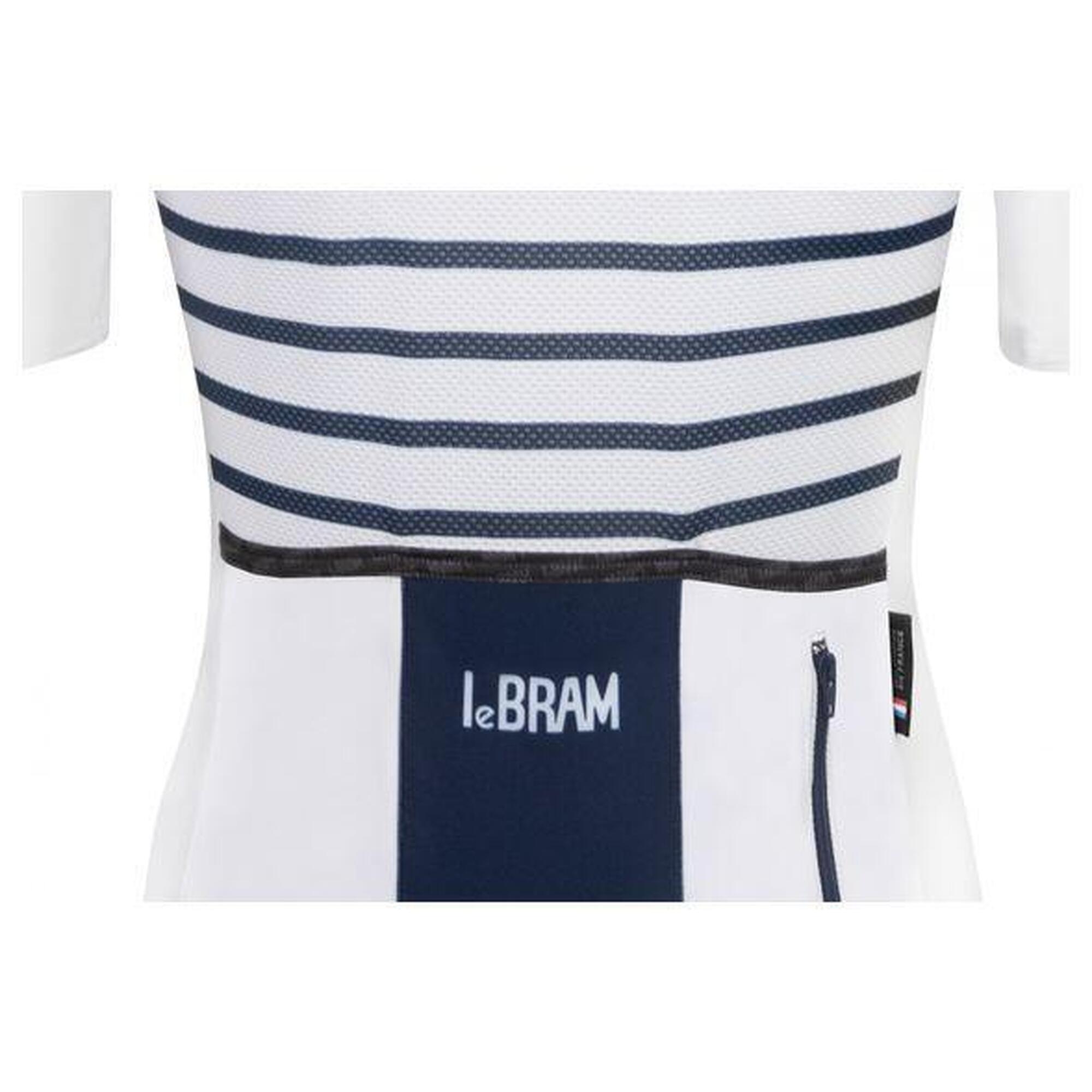 Maillot Manches Courtes Femme LeBram Ventoux Blanc Bleu Coupe Ajustée
