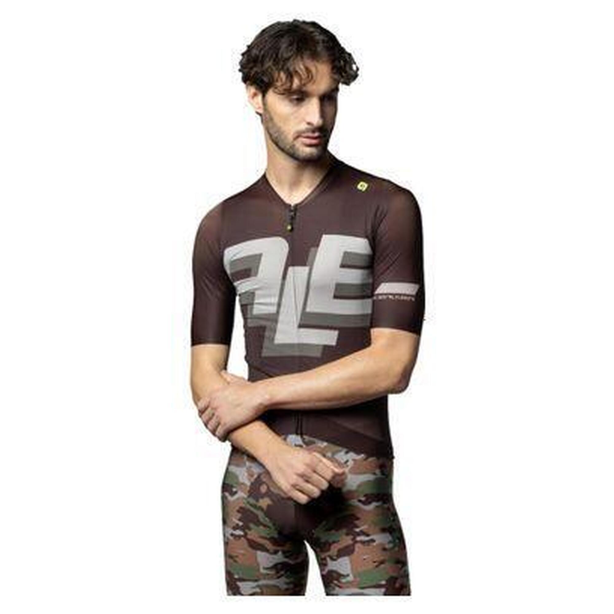 Alé Cycling - Maillot Manches Courtes Alé Savage Marron - Maillot Manches Courtes - Gris|marron - Decathlon