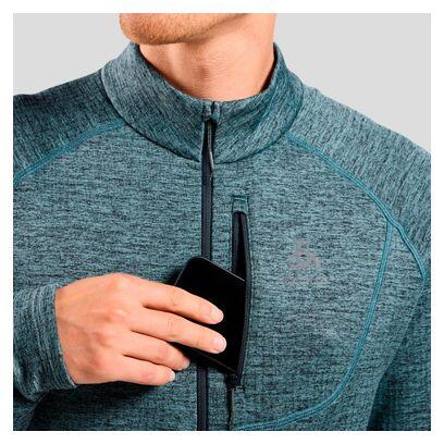 Polaire Odlo Tencia 1/2 Zip Bleu – Trame quadrillée 4/7