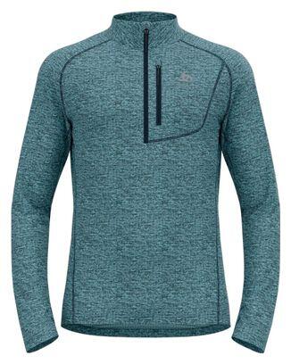 Polaire Odlo Tencia 1/2 Zip Bleu – Trame quadrillée 6/7