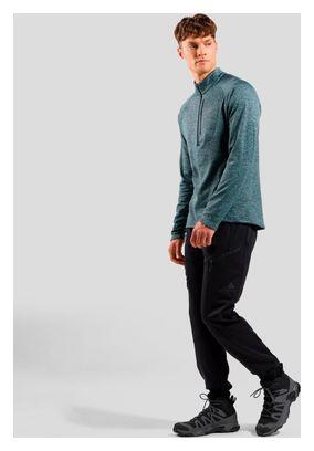 Polaire Odlo Tencia 1/2 Zip Bleu – Trame quadrillée 3/7