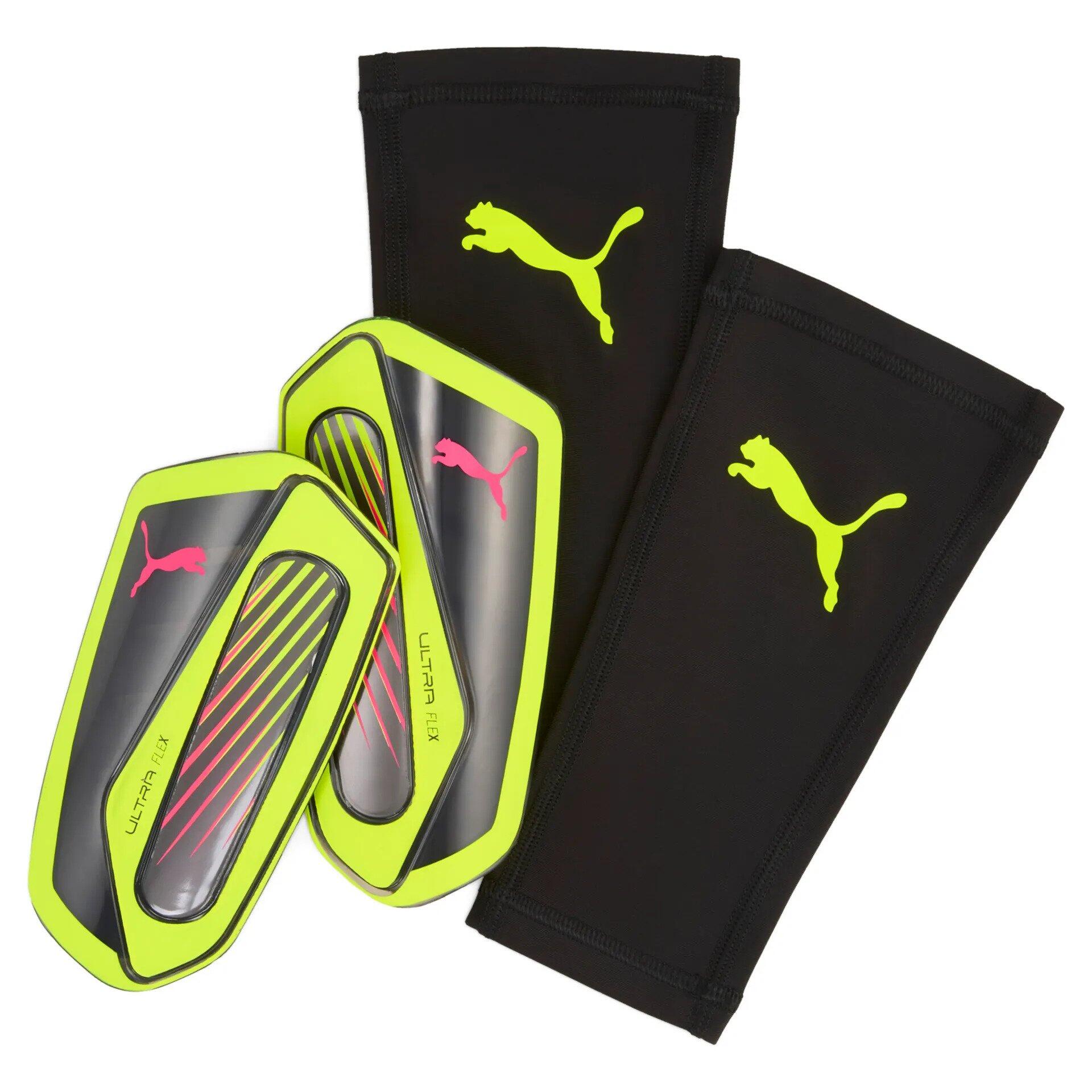 ULTRA Flex Football Sleeves scheenbeschermers PUMA Yellow Alert Aged Silver Gray 2/5