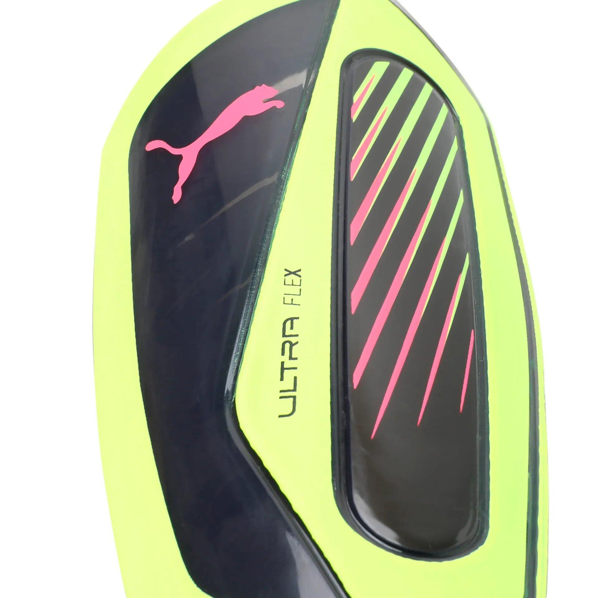 ULTRA Flex Football Sleeves scheenbeschermers PUMA Yellow Alert Aged Silver Gray 4/5
