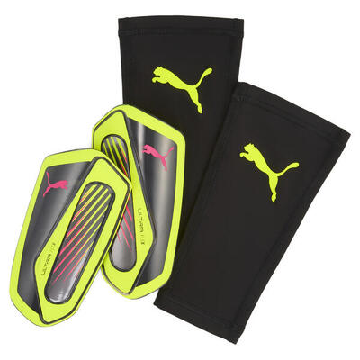 Espinilleras de fútbol con mallas ULTRA Flex PUMA Yellow Alert Aged Silver Gray