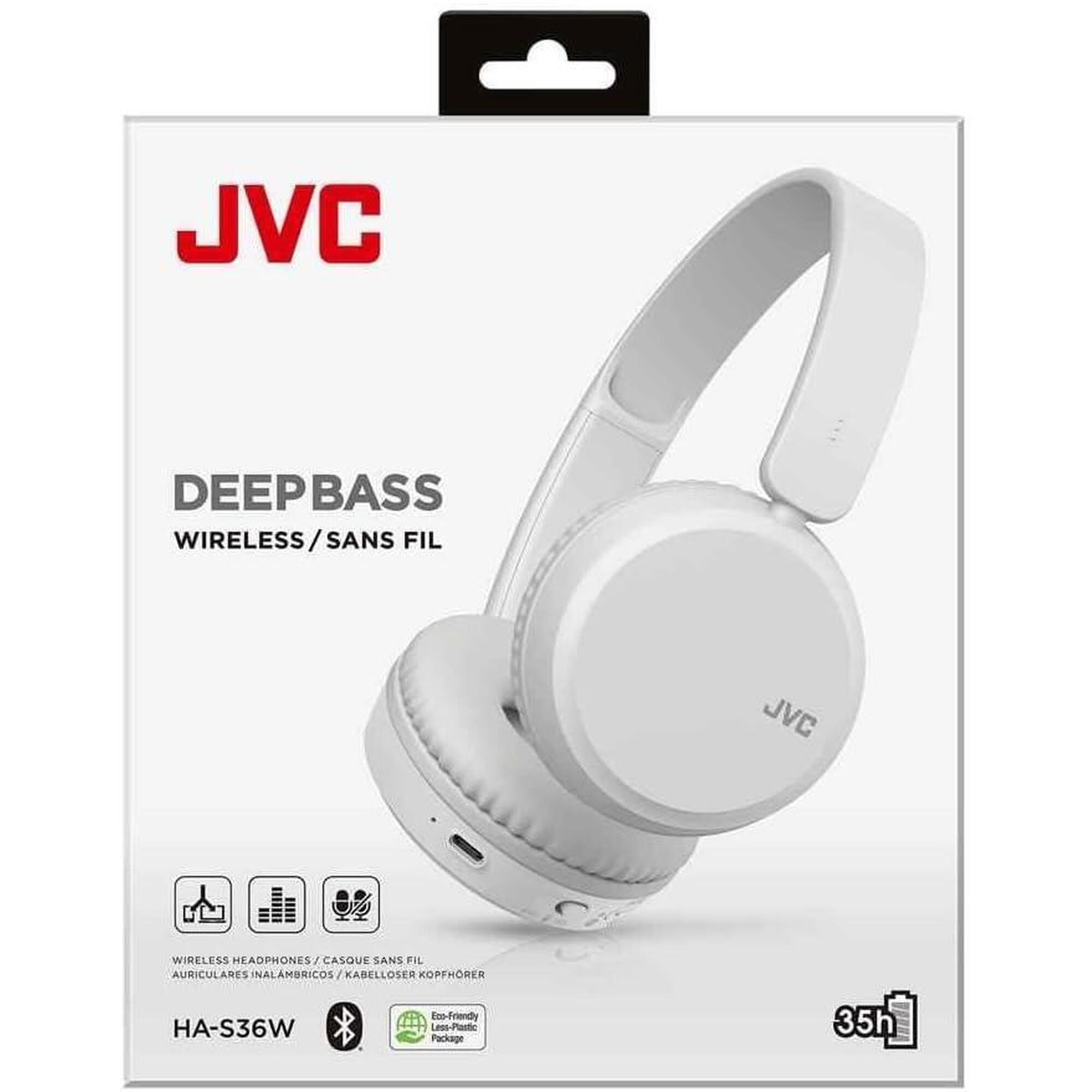 Casti audio On-Ear JVC HA-S36W-W-U, Bluetooth,, Alb