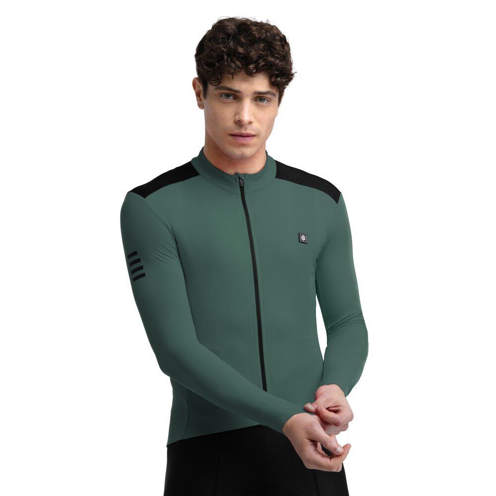 Camisola térmica de ciclismo para homem srx m4 volta verde tropa