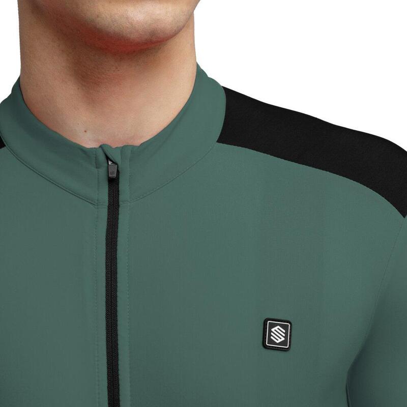 Teplý pánský cyklistický dres SRX M4 Volta Vojenská Zelená