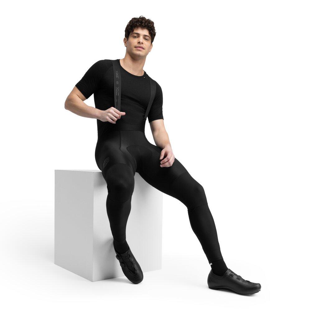 Herren Radsport fahrradbaselayer aus wolle für SRX Black Ice Schwarz 3/7