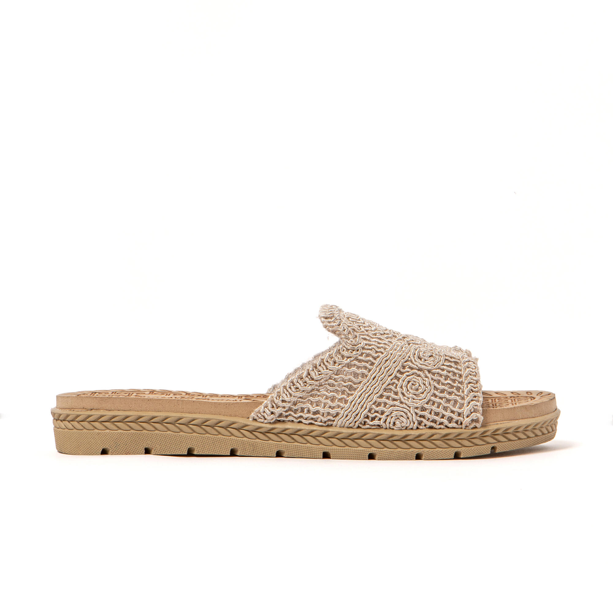 Sandali donna Brasileras Beige con suola in gomma 3/7