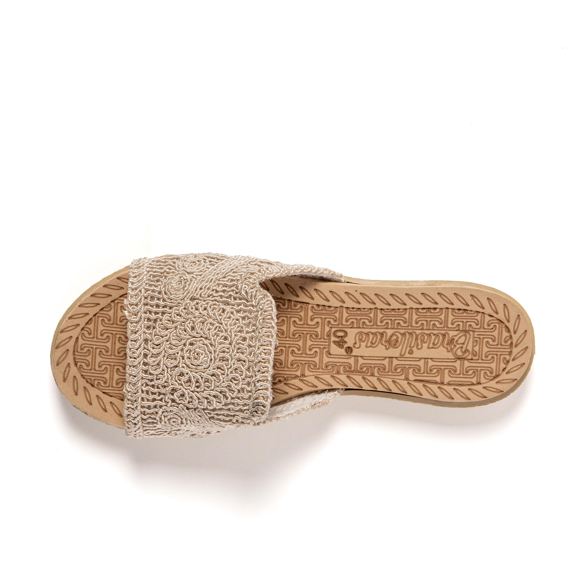 Sandali donna Brasileras Beige con suola in gomma 5/7