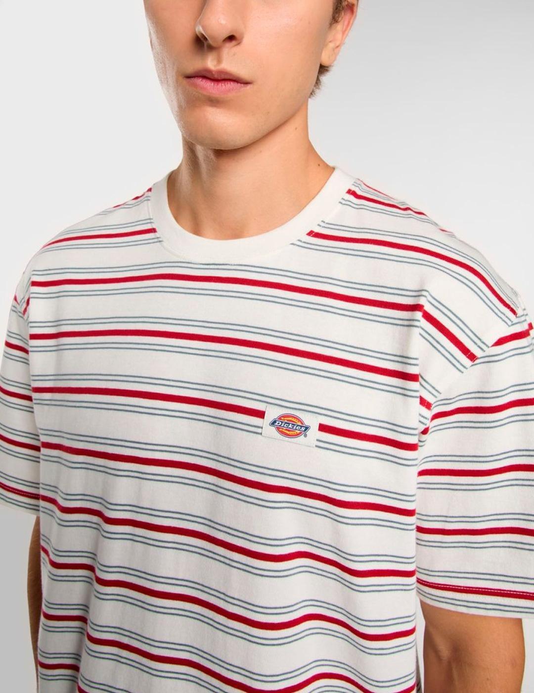 Maglietta Dickies Modello Lewistown Stripe Ss Te Colore Bianco 4/7